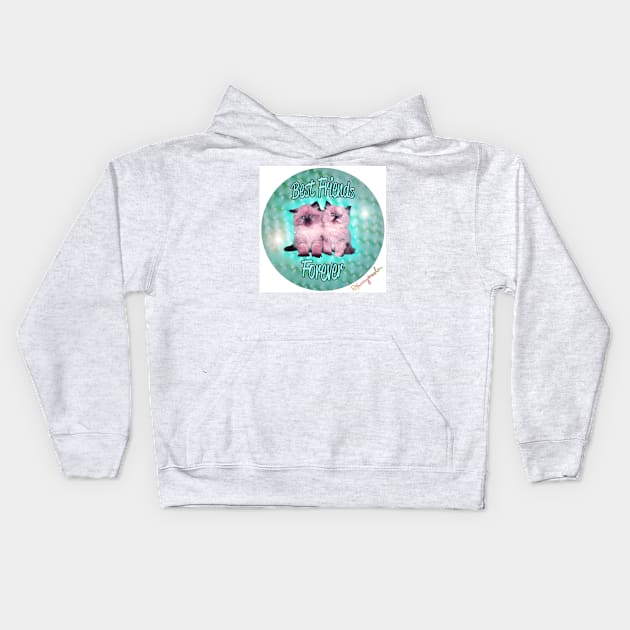 Best Friends Forever Kittens Kids Hoodie by STORMYMADE